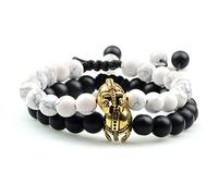 CWZZWS Bracelet de perles de lave Oeil Tiger Stone Crown Courant Bracelets pour hommes pour hommes