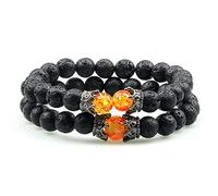 CWZZWS Bracelet de perles de lave Oeil Tiger Stone Crown Courant Bracelets pour hommes pour hommes
