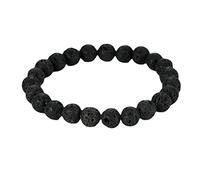 CWZZWS Bracelet d'huile Essentielle pour Les Femmes, 6 mm 8 mm 10 mm 12 mm 14 mm Bracelet de Pierre de Lave Bracelets élastiques 19cm