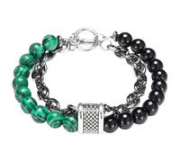 CWZZWS Bracelet œil de tigre de 8 mm absorbant l'énergie négative et la peur bijoux en pierre naturelle Crystal Courage et confiance Bracelets de perles de protection triple protection pour hommes