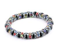 CWZZWS Bracelets d'hématite naturelle Bracelets hommes sans magnétique Femmes Bracelet et bracelet