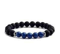 CWZZWS Bracelets en pierre volcanique naturels Balance Balance Men Black Lava Brand Bangles Bouddha Cuff Gift