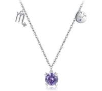 CWZZWS Collier STAILLE DE NAISSEMENT pour les femmes, Sterling Silver Zodiac Pendant Signes