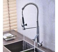 CWZZWS Cuisine Taps Bright Chrome Spring Tople Down Fauce Hands Hands Pulporpor Test with Lock Hot Cold Cold Water Mixer Tap Spout pivotant