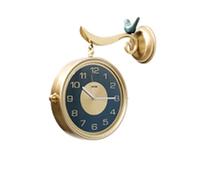 CWZZWS Famille Double Wall Clock Easy Liad Two Faces Retro Quartz Clock European Modern Simple Style pour la Maison Horloges murales extérieures intérieures Murdage Mural (H)