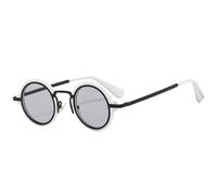CWZZWS Fashion Populaire Petite Lunettes de Soleil Rondes Femmes rétro Punk Gradient Eyewear Men Shades UV400 Green Tea Sun Sunshes