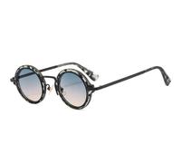 CWZZWS Fashion Populaire Petite Lunettes de Soleil Rondes Femmes rétro Punk Gradient Eyewear Men Shades UV400 Green Tea Sun Sunshes