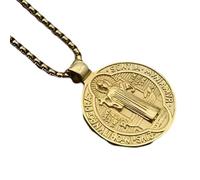 CWZZWS Girl Products St Benoît Collier pour les femmes et les hommes, 925 STRILL SIRGE RELIGITATION SAN BENITO PENDANT MÉDAILLE, MÉDAILLES Saint-Benoît, Medalla de San Benito, San Benito Medalla,