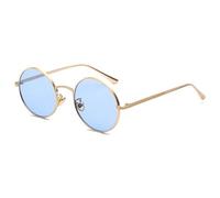 CWZZWS Gold Round Metal Frame Sunglasses Men Retro Summer Style Femmes Red Lents Sun Verres Unisexe Jaune Rose Noir