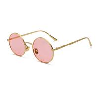 CWZZWS Gold Round Metal Frame Sunglasses Men Retro Summer Style Femmes Red Lents Sun Verres Unisexe Jaune Rose Noir