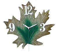 CWZZWS Horloge Murale de Jardin extérieur Vintage Old Leaf Design Iron Iron Art Garden Corloges extérieures Tapis de métal d'horloge intérieure imperméable 8 Pouces