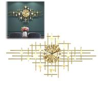 CWZZWS Horloge Murale en métal Moderne, Silencieux Non Cocking 3D Art Sunburst Corloges murales battant, pour la Chambre à Coucher du Salon Décoration de la Maison, 100x50 cm