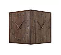 CWZZWS Horloge Murale Horloge Murale Double Face - Horloge Murale silencieuse Batterie - Style Contemporain décoration en Bois en Bois des horloges murales de Bureau de Cuisine intérieure pour Le