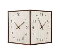 CWZZWS Horloge Murale Horloge Murale Double Face - Horloge Murale silencieuse Batterie - Style Contemporain décoration en Bois en Bois des horloges murales de Bureau de Cuisine intérieure pour Le