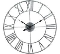 CWZZWS Horloge Murale Horloge Murale silencieuse Grande 3D Corloges murales Roman Numerals rétro Round Metal Iron Ornement de Suspension silencieuse précise pour décoration de Salon Qualité Quartz