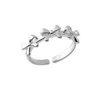 CWZZWS Jume à bown 925 Bague réglable en argent sterling pour les femmes Belle déclaration de vacances Bowknot ouverts anneaux de doigt Comfort Fit Fashion Promise Mariage Bijoux de la Saint-Valentin