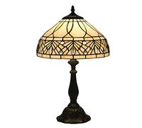 CWZZWS Lampes de Table de 12 Pouces à la Maison Éclairage d'art Vintage Vintage vitrage Traditionnel Effet lampadaire Confortable Lumière de Nuit de Chevet pour Le Salon nécessaire