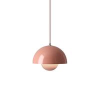 CWZZWS Minimaliste Chaner Pendant Light E27 Single Head Hanging Lampe Semi-Circulaire Métal Fleur Bude d'éclairage
