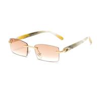 CWZZWS Mode Petite Rectangle Femmes Lunettes de Soleil Vintage Vintage sans océan Gradient de Soleil Verres de Soleil mensonges uv400
