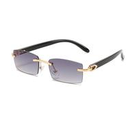 CWZZWS Mode Petite Rectangle Femmes Lunettes de Soleil Vintage Vintage sans océan Gradient de Soleil Verres de Soleil mensonges uv400