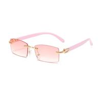 CWZZWS Mode Petite Rectangle Femmes Lunettes de Soleil Vintage Vintage sans océan Gradient de Soleil Verres de Soleil mensonges uv400