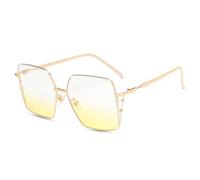 CWZZWS Nouveau 2025 Couleurs éblouissantes Lunettes de Soleil sans Bord pour Femmes Filmons de Soleil en métal en Poudre de Lunettes Rouges