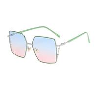 CWZZWS Nouveau 2025 Couleurs éblouissantes Lunettes de Soleil sans Bord pour Femmes Filmons de Soleil en métal en Poudre de Lunettes Rouges