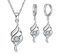 CWZZWS Pendent nekclace aaa cubic zirconia cerconne boucles d'oreilles pour femmes 925 bijoux de mariage sets femme