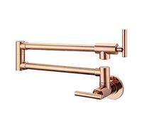 CWZZWS Robinet de Cuisine en Laiton Cuisine Simple et Simple robinets de Remplissage en Or Rose Finition de Remplissage Pot avec Un Double Bras Swing Joint Mur à Double poignée Pliante Pliant 360 °