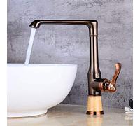CWZZWS Robinet de Cuisine Noire Robinet révolte en Acier Inoxydable, Robinet, Batteur à Eau Froide Antique, Robinet de Bol d'évier, Un