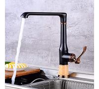 CWZZWS Robinet de Cuisine Noire Robinet révolte en Acier Inoxydable, Robinet, Batteur à Eau Froide Antique, Robinet de Bol d'évier, Un
