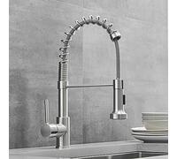 CWZZWS Robinet d'évier de Cuisine à la Seule Manche avec pariant pariant pavé Chaud Chaud, parier de mélangeur Noir de Cuisine, Robinet de Rotation à 360 degrés de Rotation de Rotation de buse