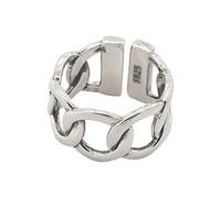 CWZZWS Silver Wide Open Band Anneau pour femmes Déclaration Cuban Link Chain Cuban Réglable Punk Hip Hop Motorcycle de moto Comfort Fit Fashion Bijoux vintage