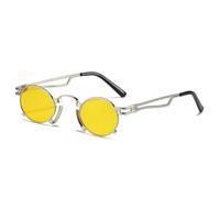 CWZZWS Small Small Oval Lunes Fomes Fashion Irrégulaire Frame de métal Men Punk Shades UV400