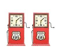 CWZZWS Style américain Vintage Bureau en Bois Horloge Murale Murale créative horloges murales de Maison Petit Mur Rangement Rangement Multifonctionnel Horloge Murale Non coche