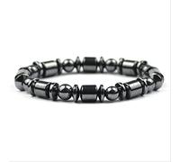 CWZZWS Tiger's Eye Hematite Charm Bracelets Men Bracelets Tiger Eye & Hematite pour femmes Bracelet Double naturel