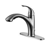 CWZZWS Tirez sur la Cuisine Tap de Cuisine en Acier Inoxydable Mixer de Cuisine Tap à Manche à Une Seule Manche à Un Seul Trou de Cuisine Tap à 360 ° Rotation Rotation Faucet de Cuisine avec