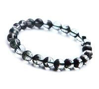 CWZZWS Véritable natural vert fantôme Quartz Gemstone cristal stretch rond perle bracelet 8 mm