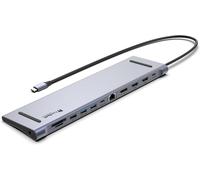Cx301 Station D'Accueil Usb C 2 X Hdmi,1 X Displayport,Hub 12 En 1,Double Écran 4 K 60 Hz,Triple Écran 4 K 30 Hz,100 W Pd,Gigabit Ethernet Lan,4 Ports Usb-C/Usb-A,Lecteur De Carte Sd