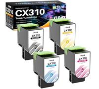 CX310 Toner Compatible pour Lexmark CX310N CX310DN CX410E CX410DE CX410DTE CX510DE CX510DTHE CX510DHE (4 Pack, 80C2SK0 80C2SC0 80C2SM0 80C2SY0)