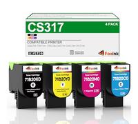 CX317 Cartouche de toner de rechange pour Lexmark CX317dn | Lot de 4 cartouches pour Lexmark CX417dn CX517de CS317 CS417 CS517 71B20K0 71B20C0 71B20M0 71B20Y0, 3000 pages et 2300 pages