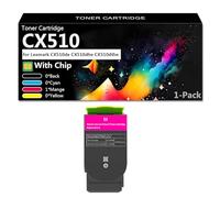 CX510 Cartouche de Toner Haute Capacité pour Lexmark CX510de CX510dhe CX510dthe Imprimante, Imprimez Clairement,Magenta