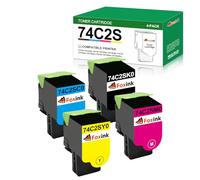 CX725 Toner Compatible pour Lexmark CX725de CX725dhe CX725dthe CS725de CS725dte CS720de CS720dte Imprimante (7000 Pages BK, 7000 Pages CMY) 74C2SK0 74C2SC0 74C2SM0 74C2SY