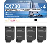CX730 Cartouche de Toner Haute Capacité Compatible pour Lexmark C4342 C4352 CS730de CS735de CX730de CX735adse CX737adzse CX737adzse Imprimante, Impression Haute Définition, 5000 Pages,Black-4 Pack