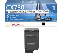 CX730 Cartouche de Toner Haute Capacité Compatible pour Lexmark C4342 C4352 CS730de CS735de CX730de CX735adse CX737adzse CX737adzse Imprimante, Impression Haute Définition, 5000 Pages,Black-1 Pack