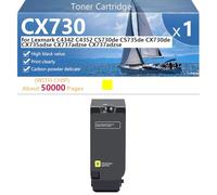 CX730 Cartouche de Toner Haute Capacité Compatible pour Lexmark C4342 C4352 CS730de CS735de CX730de CX735adse CX737adzse CX737adzse Imprimante, Impression Haute Définition, 5000 Pages,Yellow-1 Pack