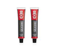 CX80 Silicone noir à haute température - Joint élastique durable pour des températures de -65 °C à +380 °C - Pour la construction, l'automobile et l'industrie - Résistant aux huiles, à l'essence et
