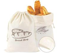 CXAFQ 2 Sacs à Pain En Lin 30 * 38 CM/11.81 * 14.96 IN, Reusable Bread Bag Linen Bread Bag With Plastic Liner Bread Storage For Homemade Bread, Sourdough Bread Bags For Homemade Bread Baking