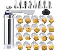 CXAFQ Machine à Biscuits DIY, Presse à Biscuits, Seringue à Biscuits, Comprenant Un Pistolet à Biscuits, 20 Moules, 8 Buses De Montage, Solide Et Durable, Pour Faire Des Fleurs, Aimer Divers Biscuits