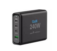 CXCDSS Station de Charge, Chargeur Mural USB C 240W, 4 Ports PD 100W 200W PPS65W GaN2, Station de Charge Rapide, Adaptateur for Ordinateur Portable